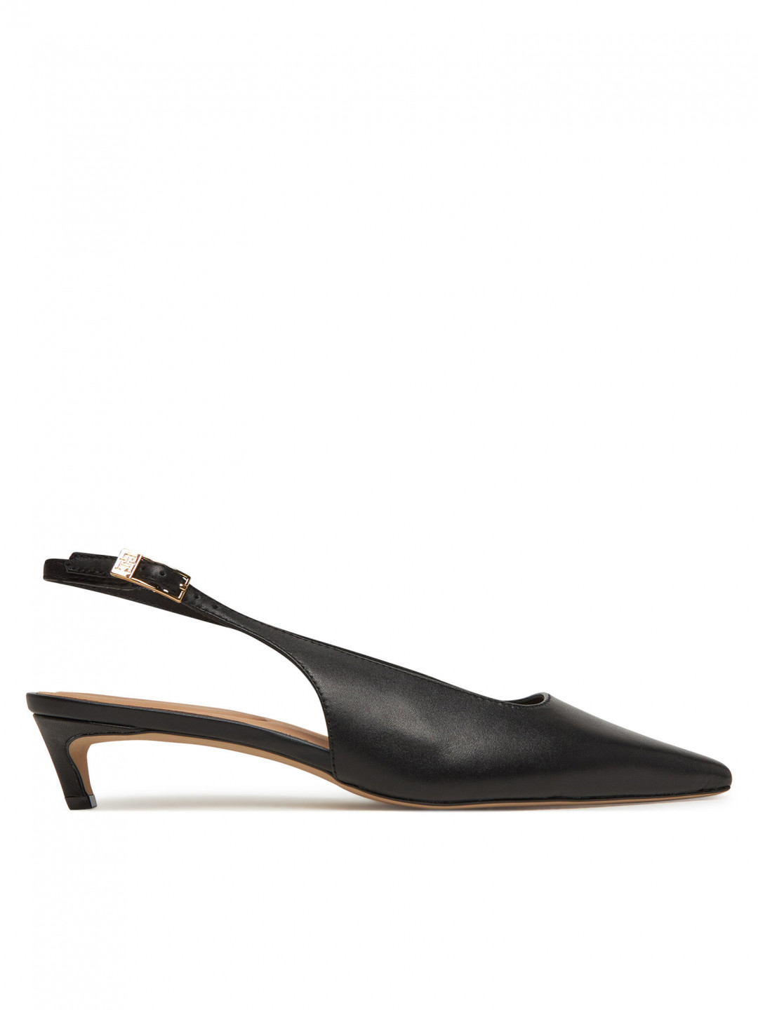 Tommy Hilfiger Sandály Squared Toe Kitten Slingback FW0FW08711 Černá
